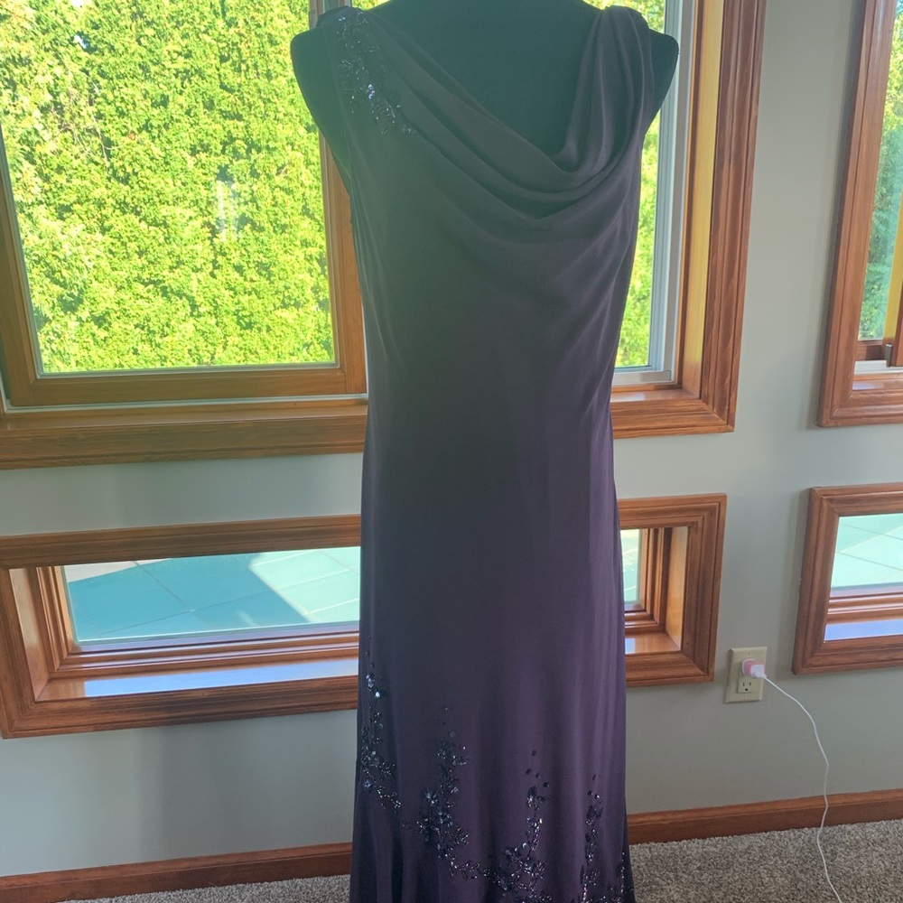 Plum evening gown